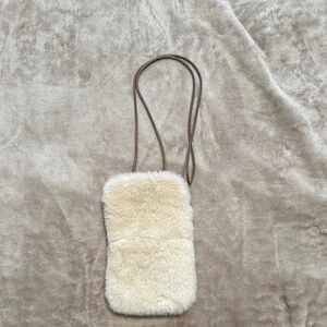 Arie Faux Fur Cream Crossbody Bag
